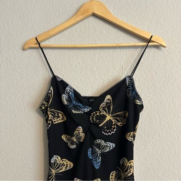 Y2K Forever 21 Juniors Mesh Printed Cami  Bodycon Dress Size M Butterfly Print - Picture 8 of 14
